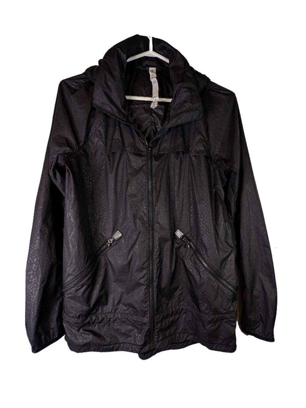 Black Lululemon with hood reflective trim and air vents Size 8